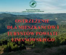 Ważne ostrzeżenie dla mieszkańców i turystów w rejonie Starej Wsi w powiecie limanowskim!